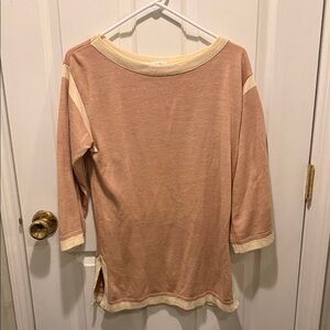 Peach and Cream 3/4 Sleeve Top